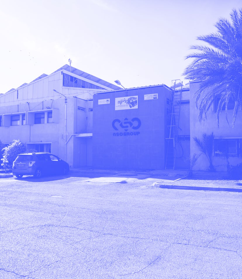 SAPIR, ISRAEL - NOVEMBER 11: A view of the entrance of the Israeli cyber company NSO Group branch i...