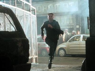 Tom Cruise runs in a scene from the film 'Minority Report', 2002. (Photo by 20th Century-Fox/Getty I...