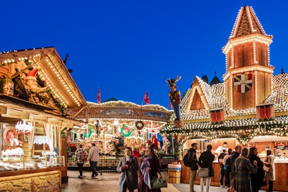 People at Birmingham's Frankfurt Christmas Market, the largest authentic German market outside Germa...