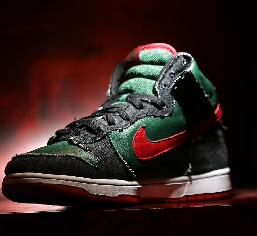 BOSTON - MAY 24: Nike Gucci Dunk High SB. Only 50 pairs of these, a collaboration with Gucci for Nik...