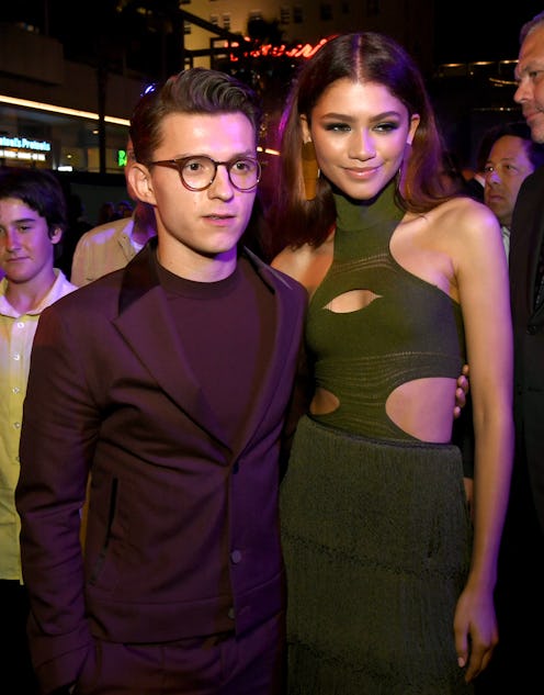 HOLLYWOOD, CALIFORNIA - JUNE 26: Tom Holland (L) and Zendaya pose at the after party for the premier...