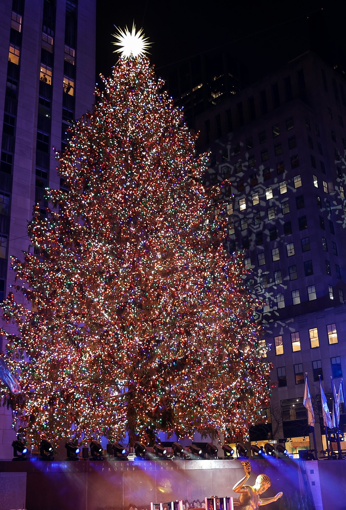 NEW YORK, NY- DECEMBER 01: A view of the Rockefeller Center Christmas Tree during the 89th Annual Ro...