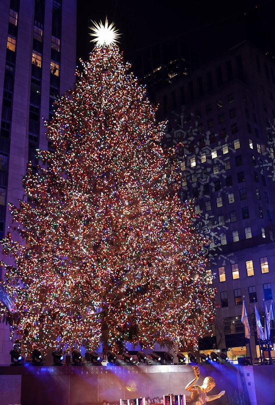NEW YORK, NY- DECEMBER 01: A view of the Rockefeller Center Christmas Tree during the 89th Annual Ro...