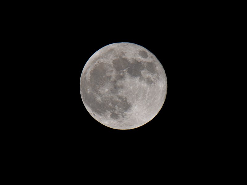 MARSEILLE, FRANCE - 2021/11/19: View of a full moon in Marseille. (Photo by Gerard Bottino/SOPA Imag...