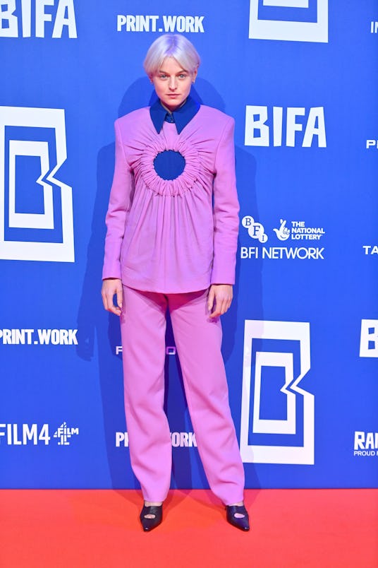 LONDON, ENGLAND - DECEMBER 05: Emma Corrin attends the 24th British Independent Film Awards at Old B...