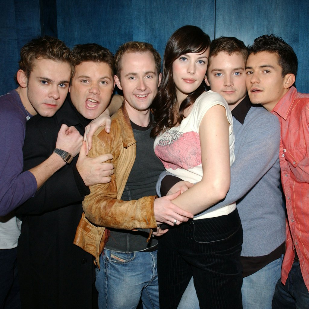 Cast of Lord of the Rings (L-R), Dominic Monaghan, Sean Astin, Billy Boyd, Liv Tyler, Elijah Wood an...