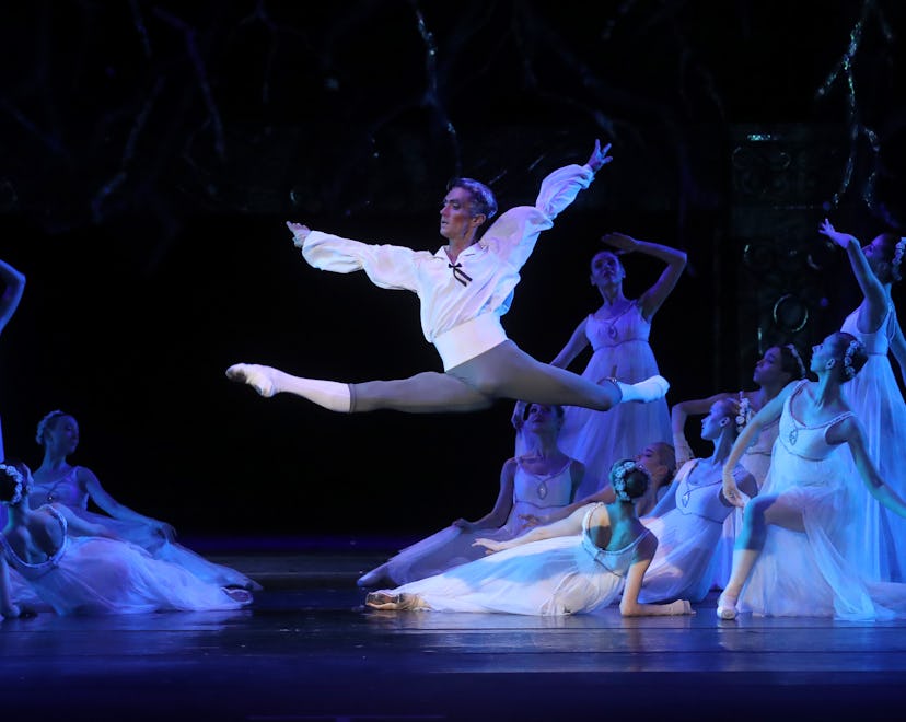 MOSCOW, RUSSIA - JANUARY 11, 2020: Ballet dancer Nikolai Chevychelov (C) performs in the Bolshoi The...
