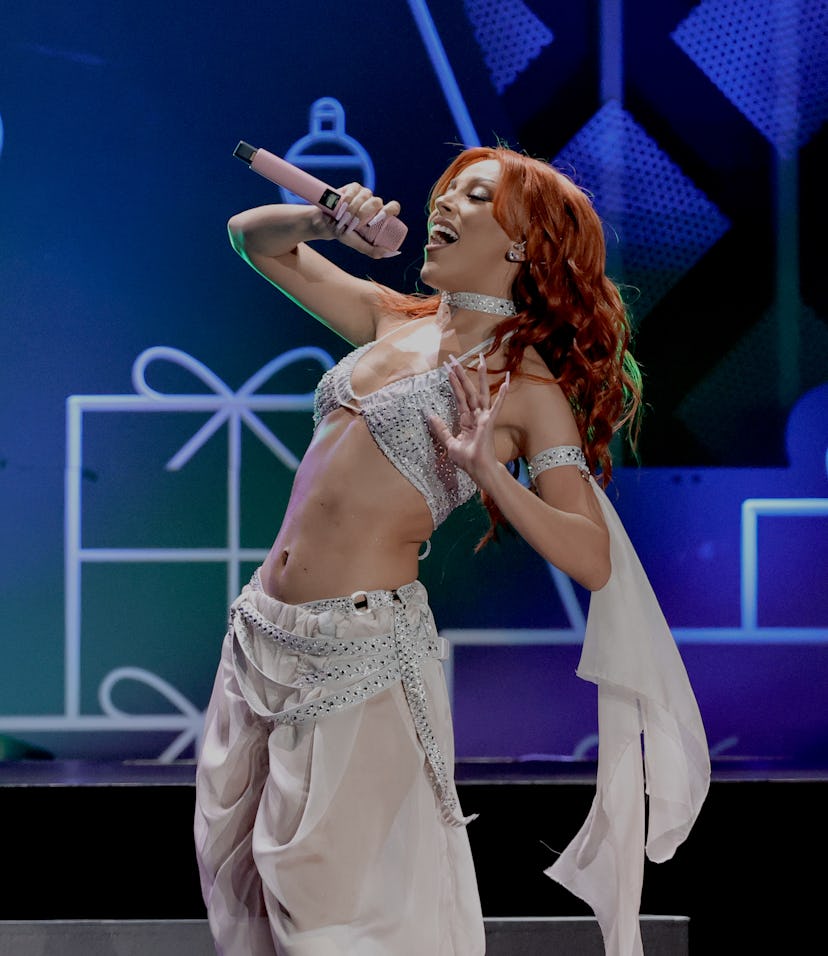 INGLEWOOD, CALIFORNIA - DECEMBER 03: (EDITORIAL USE ONLY) Doja Cat performs onstage during iHeartRad...