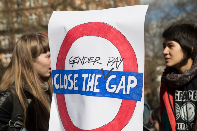 Hundreds of women gather in Russell Square for the Women's Strike Assembly on International Women's ...