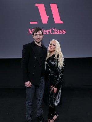 Matt Rutler and Christina Aguilera attend the MasterClass First Look Event at The Whitney Museum of ...