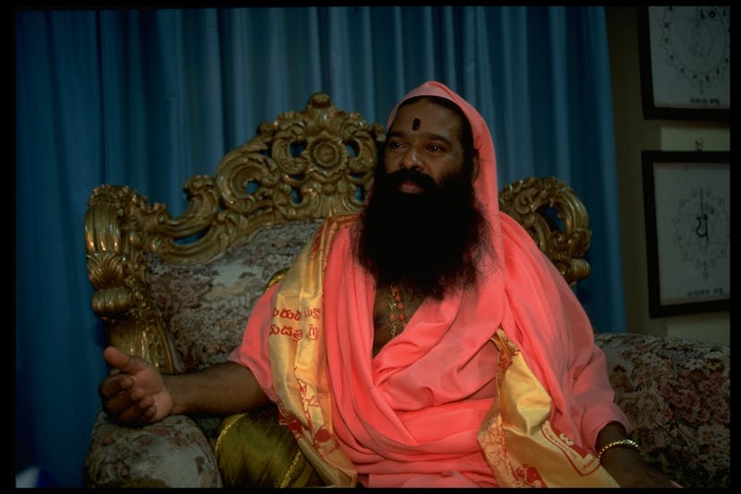 Swami Satchidananda during a TIME interview at his ashram.
