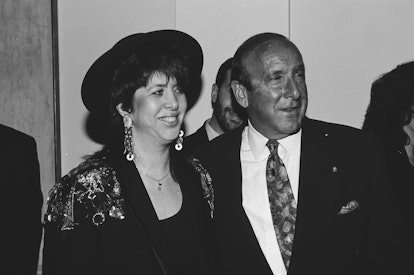 Diane Warren and Clive Davis attend a party circa 1985.