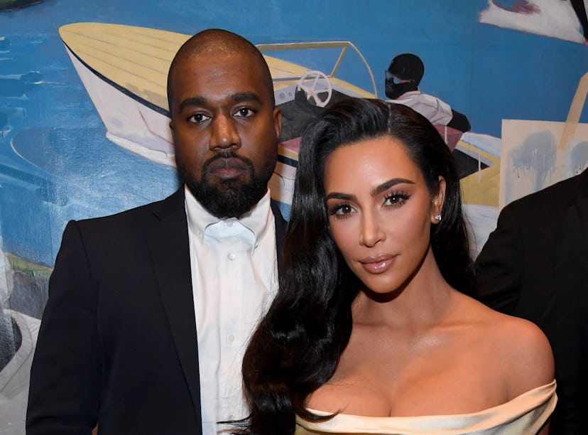 Kim Kardashian gave a shoutout to Kanye West while accepting the Fashion Icon Award at the 2021 Peop...