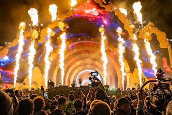 HOUSTON, TEXAS - NOVEMBER 05: Travis Scott performs during 2021 Astroworld Festival at NRG Park on N...