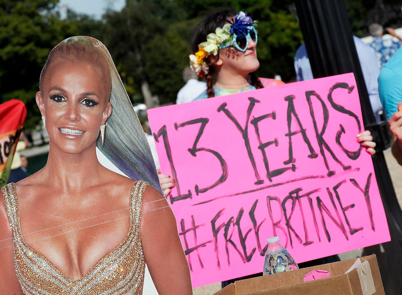 WASHINGTON, DC - SEPTEMBER 25: A supporter of pop star Britney Spears participates in a #FreeBritney...