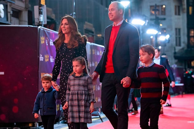 The royal kids eat their own turkey in the nursery.
