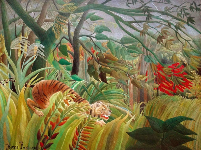 Henri Rousseau, French school. Surprised! or Tiger in a Tropical Storm. Oil on canvas (130 x 162 cm)...