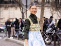 Jenny Walton wearing a cottagecore maxi dresson March 03, 2020 in Paris, France.