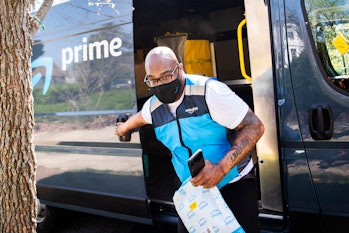 UNITED STATES - APRIL 6: Amazon driver Shawndu Stackhouse delivers packages in Northeast Washington,...