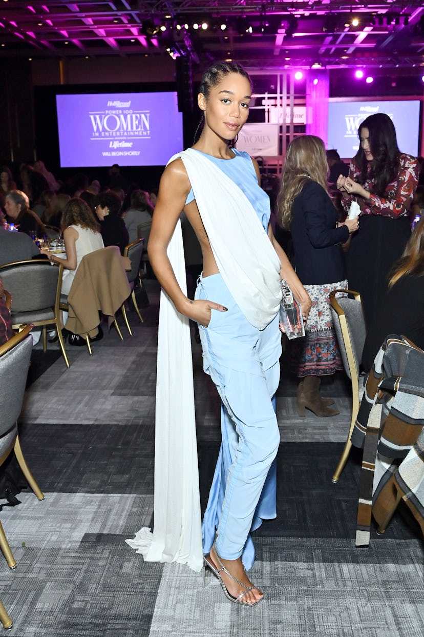 Laura Harrier attends The Hollywood Reporter 2021 Power 100 Women in Entertainment