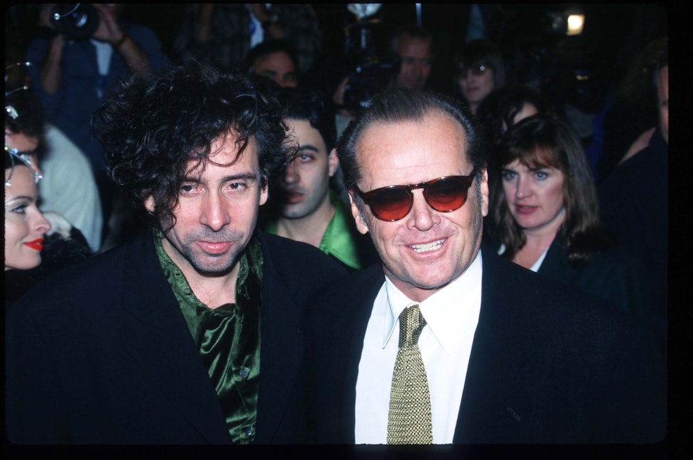 288329 09: Director Tim Burton and actor Jack Nicholson attend the premiere of "Mars Attacks" at Man...
