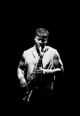 clarence clemons playing the saxophone