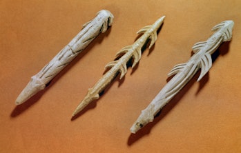 magdalenian people's carved bone fragments