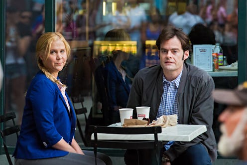 Amy Schumer and Bill Hader on the set of 'Trainwreck' in New York City. Photo via Getty Images