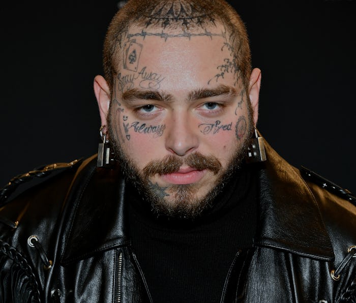 Rapper Post Malone is seen on the red carpet.