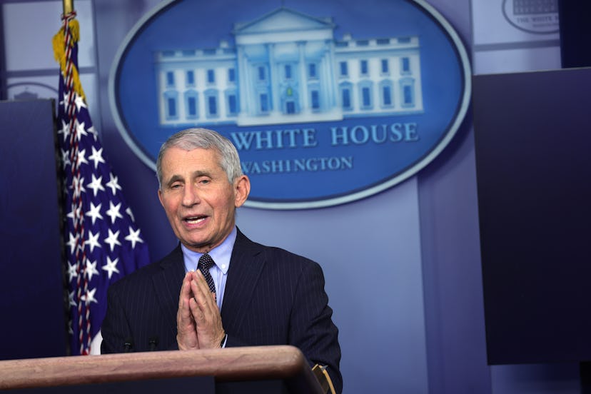 Dr. Fauci speaks at the White House. 