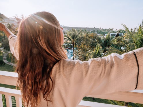 woman, relax, vacation