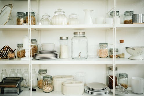 kitchen, shelves, organized