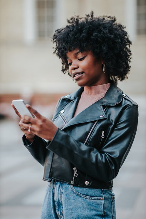 woman, stylish, phone
