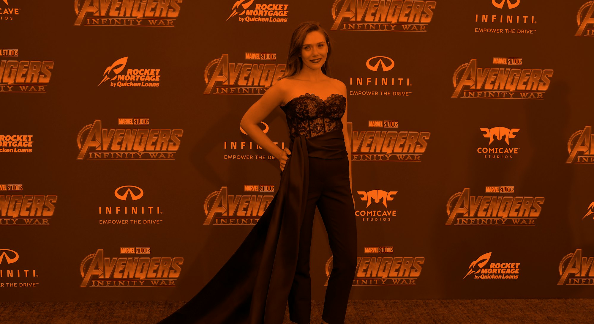 Elizabeth Olsen at the 2018 premiere of Avengers: Infinity War