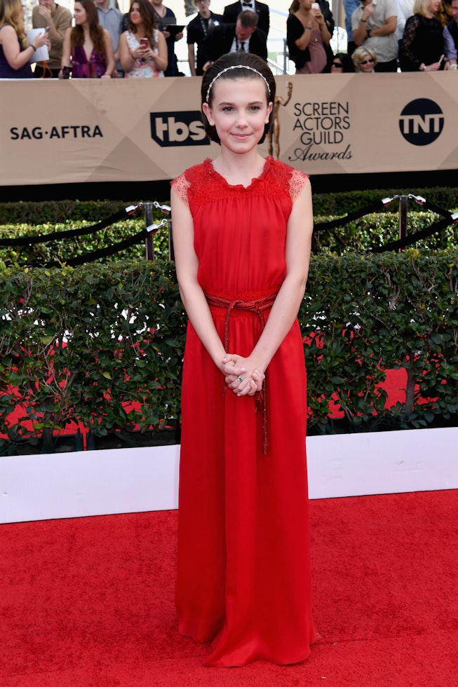 Millie Bobby Brown at the Golden Globes 2017