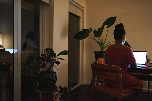 A woman in her bedroom reads conspiracy theories on the internet. Experts explain how your brain rea...