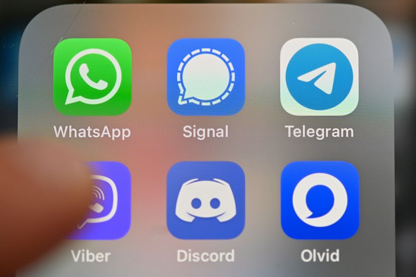 A selection of different messaging apps on an iPhone screen.
