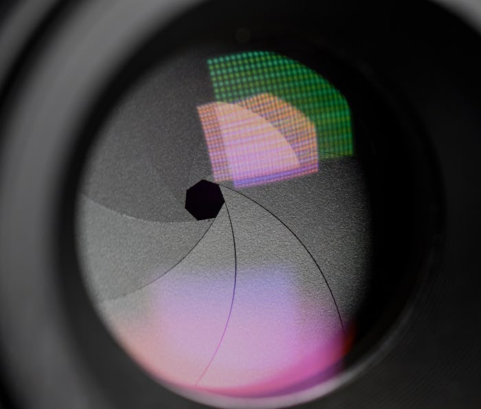 A close up of a camera lens.