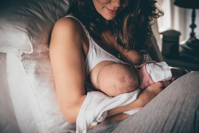Your breasts may leak breast milk if your baby starts crying, especially if they're hungry.