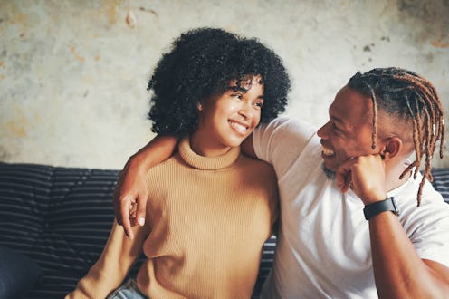 couple, smiling, happy