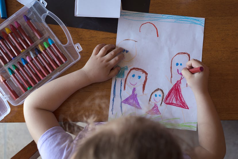 Coloring with crayons is one thing to do with kids during a blizzard.