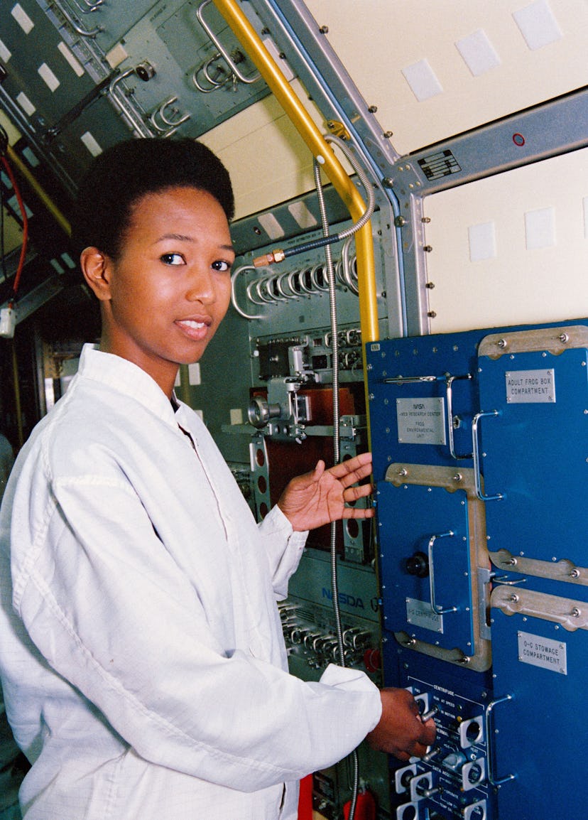 Dr. Mae Jemison aboard the international space station.