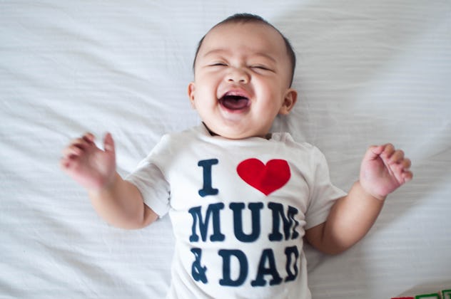 baby with heart onesie