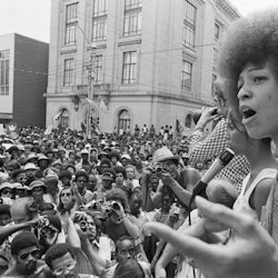 Angela Davis gives a speech. These 25 inspiring quotes from Black women can help celebrate Black His...
