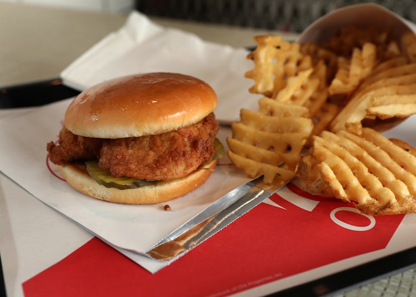 Chick-fil-A sandwiches are popular post-delivery meals.