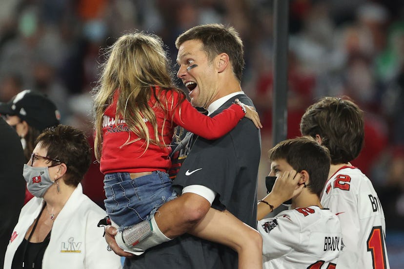 Tom Brady celebrated winning the Super Bowl with his three kids.