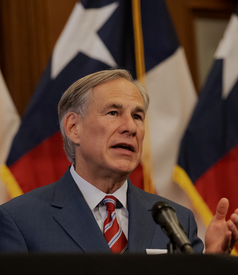 Texas Governor Greg Abbott announces the reopening of more Texas businesses during the COVID-19 pand...