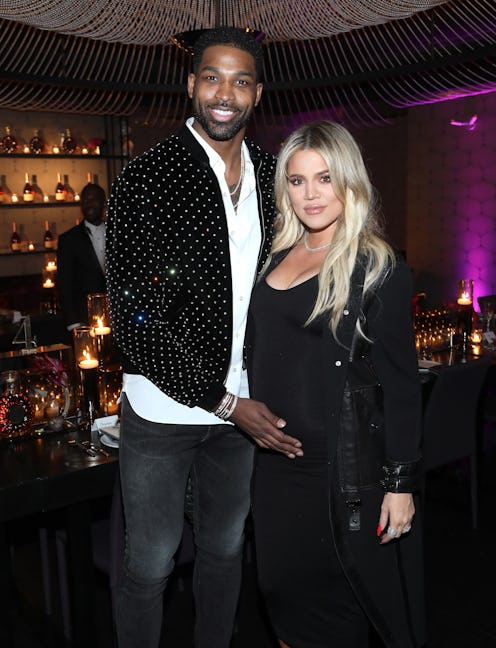 LOS ANGELES, CA - FEBRUARY 17: Tristan Thompson and Khloe Kardashian attend the Klutch Sports Group...