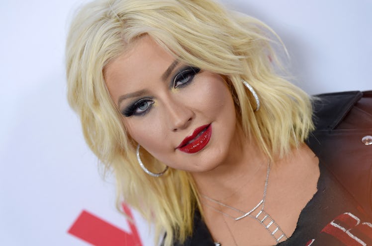 WEST HOLLYWOOD, CA - APRIL 23:  Singer Christina Aguilera arrives at NBC's 'The Voice' Season 8 red ...