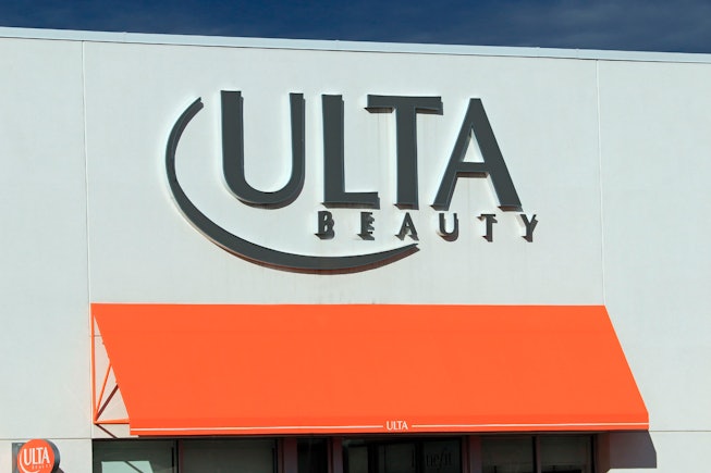 Ulta Beauty store entrance sign at a mall, northern Idaho. (Photo by: Don & Melinda Crawford/Educati...